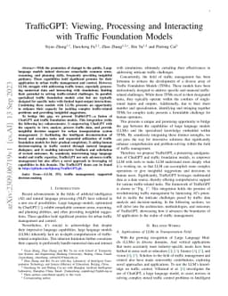 TrafficGPT: Viewing, Processing and Interacting with Traffic Foundation
  Models