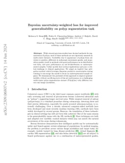 Bayesian uncertainty-weighted loss for improved generalisability on
  polyp segmentation task