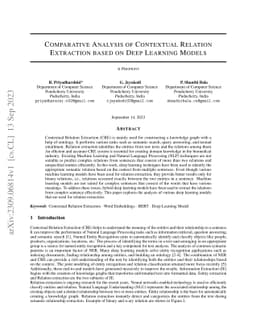 Comparative Analysis of Contextual Relation Extraction based on Deep
  Learning Models