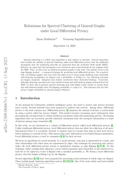 Local Differential Privacy-Preserving Spectral Clustering for General Graphs
