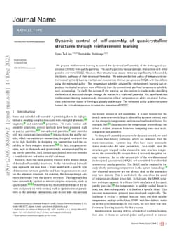 Dynamic control of self-assembly of quasicrystalline structures through
  reinforcement learning