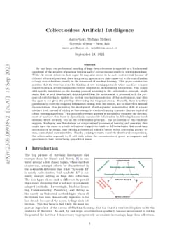 Collectionless Artificial Intelligence