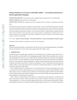 Human-Machine Co-Creativity with Older Adults -- A Learning Community to
  Study Explainable Dialogues