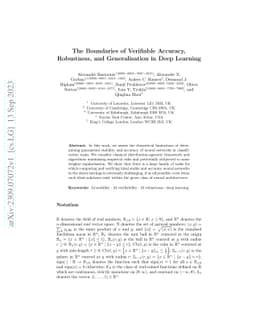 The Boundaries of Verifiable Accuracy, Robustness, and Generalisation in
  Deep Learning