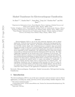 Masked Transformer for Electrocardiogram Classification