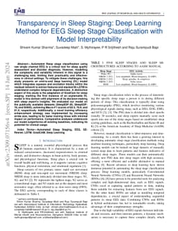 Transparency in Sleep Staging: Deep Learning Method for EEG Sleep Stage
  Classification with Model Interpretability