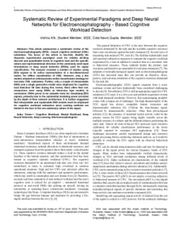 Systematic Review of Experimental Paradigms and Deep Neural Networks for
  Electroencephalography-Based Cognitive Workload Detection