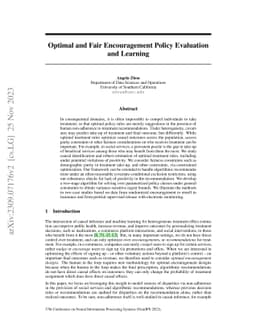 Optimal and Fair Encouragement Policy Evaluation and Learning