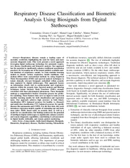 Respiratory Disease Classification and Biometric Analysis Using
  Biosignals from Digital Stethoscopes