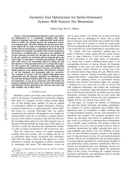 Geometric Gait Optimization for Inertia-Dominated Systems With Nonzero
  Net Momentum