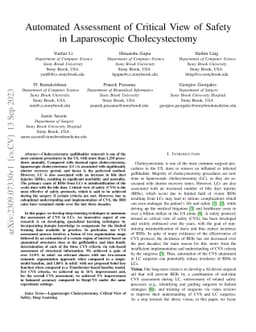 Automated Assessment of Critical View of Safety in Laparoscopic
  Cholecystectomy