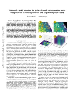 Informative path planning for scalar dynamic reconstruction using
  coregionalized Gaussian processes and a spatiotemporal kernel