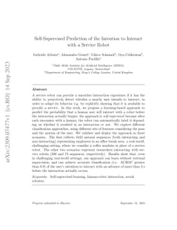Self-Supervised Prediction of the Intention to Interact with a Service
  Robot