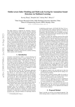 Outlier-aware Inlier Modeling and Multi-scale Scoring for Anomalous
  Sound Detection via Multitask Learning