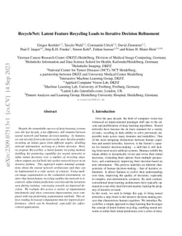 RecycleNet: Latent Feature Recycling Leads to Iterative Decision
  Refinement