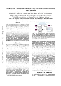 Emo-StarGAN: A Semi-Supervised Any-to-Many Non-Parallel
  Emotion-Preserving Voice Conversion