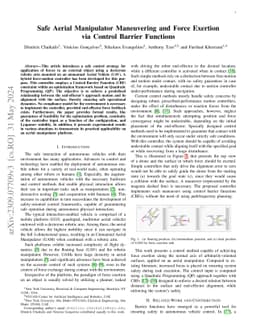 Safe Aerial Manipulator Maneuvering and Force Exertion via Control
  Barrier Functions