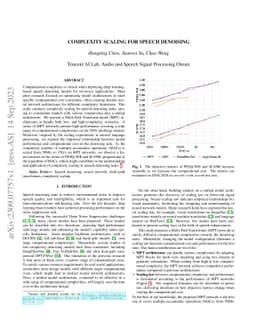 Complexity Scaling for Speech Denoising