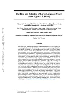 The Rise and Potential of Large Language Model Based Agents: A Survey