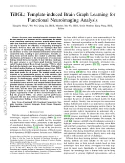 TiBGL: Template-induced Brain Graph Learning for Functional Neuroimaging
  Analysis