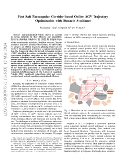 Fast Safe Rectangular Corridor-based Online AGV Trajectory Optimization
  with Obstacle Avoidance