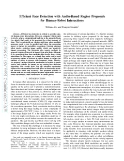Efficient Face Detection with Audio-Based Region Proposals for
  Human-Robot Interactions