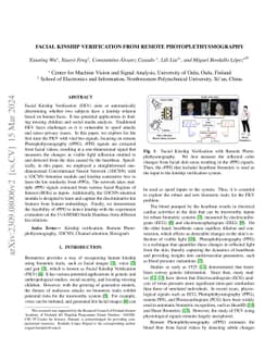 Facial Kinship Verification from remote photoplethysmography