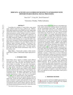 DDSP-SFX: Acoustically-guided sound effects generation with
  differentiable digital signal processing