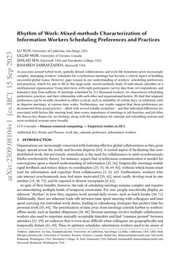 Rhythm of Work: Mixed-methods Characterization of Information Workers
  Scheduling Preferences and Practices