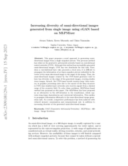 Increasing diversity of omni-directional images generated from single
  image using cGAN based on MLPMixer