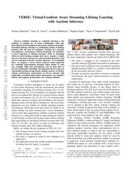 VERSE: Virtual-Gradient Aware Streaming Lifelong Learning with Anytime
  Inference