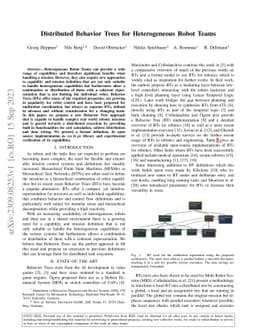 Distributed Behavior Trees for Heterogeneous Robot Teams
