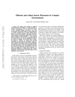 Efficient and robust Sensor Placement in Complex Environments
