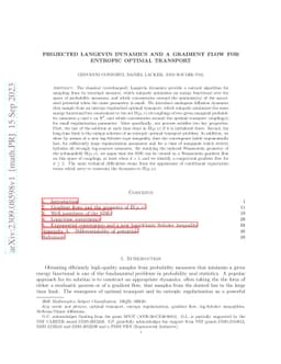 Projected Langevin dynamics and a gradient flow for entropic optimal
  transport