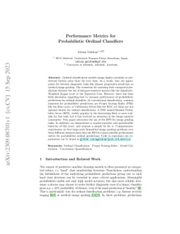 Performance Metrics for Probabilistic Ordinal Classifiers