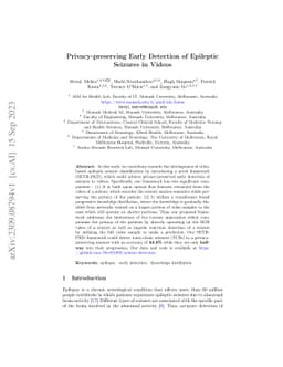 Privacy-preserving Early Detection of Epileptic Seizures in Videos