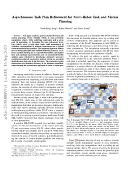 Asynchronous Task Plan Refinement for Multi-Robot Task and Motion
  Planning
