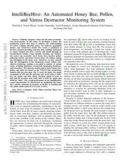 IntelliBeeHive: An Automated Honey Bee, Pollen, and Varroa Destructor
  Monitoring System