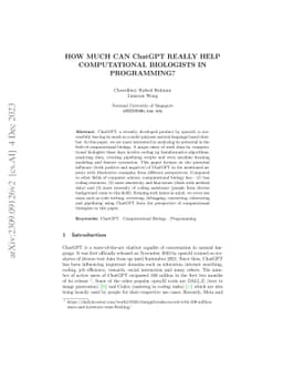 How much can ChatGPT really help Computational Biologists in
  Programming?