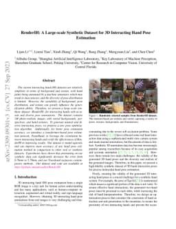 RenderIH: A Large-scale Synthetic Dataset for 3D Interacting Hand Pose
  Estimation
