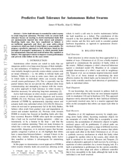 Predictive Fault Tolerance for Autonomous Robot Swarms