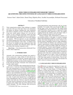 Does Video Summarization Require Videos? Quantifying the Effectiveness
  of Language in Video Summarization