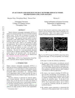 An Accurate and Efficient Neural Network for OCTA Vessel Segmentation
  and a New Dataset