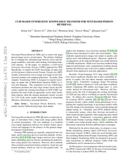 CLIP-based Synergistic Knowledge Transfer for Text-based Person
  Retrieval