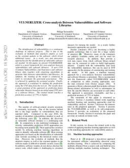 VULNERLIZER: Cross-analysis Between Vulnerabilities and Software
  Libraries