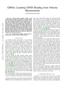 GHNet:Learning GNSS Heading from Velocity Measurements