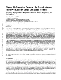 Bias of AI-Generated Content: An Examination of News Produced by Large
  Language Models