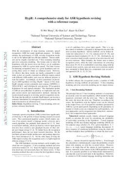 HypR: A comprehensive study for ASR hypothesis revising with a reference
  corpus