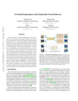 On Model Explanations with Transferable Neural Pathways