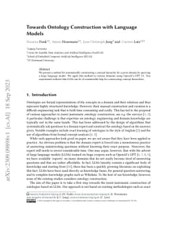 Towards Ontology Construction with Language Models